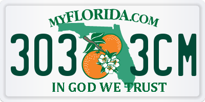 FL license plate 3033CM