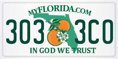 FL license plate 3033CO