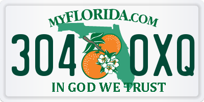FL license plate 3040XQ