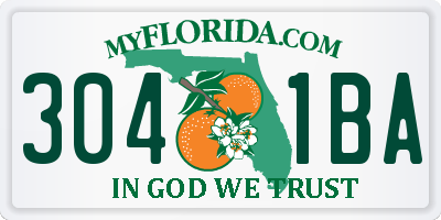 FL license plate 3041BA
