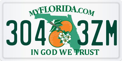 FL license plate 3043ZM