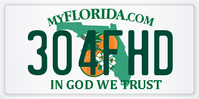 FL license plate 304FHD