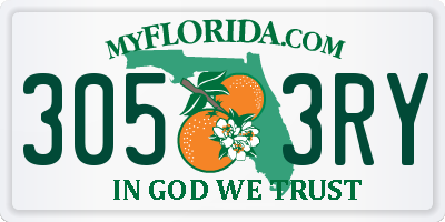 FL license plate 3053RY