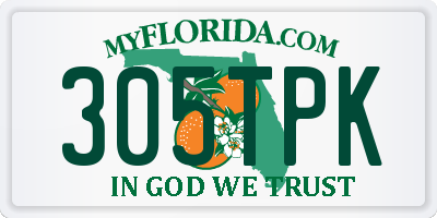 FL license plate 305TPK