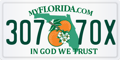 FL license plate 3077OX