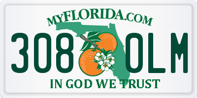 FL license plate 3080LM