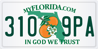 FL license plate 3109PA