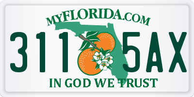 FL license plate 3115AX