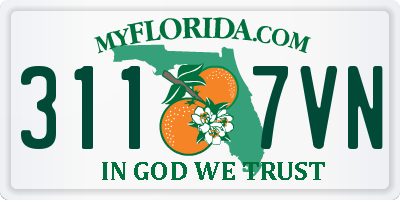 FL license plate 3117VN