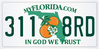 FL license plate 3118RD