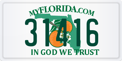 FL license plate 31416