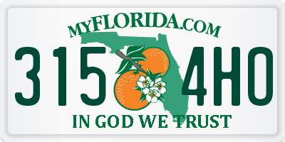 FL license plate 3154HO