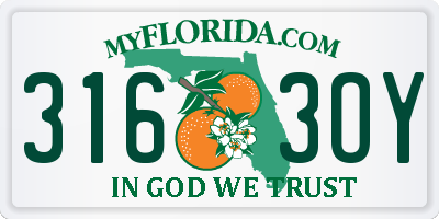 FL license plate 3163OY
