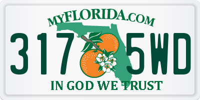FL license plate 3175WD