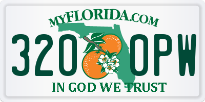 FL license plate 3200PW