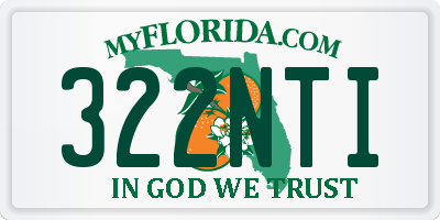 FL license plate 322NTI