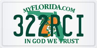 FL license plate 322RCI