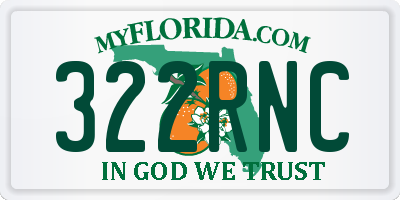 FL license plate 322RNC