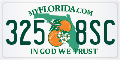 FL license plate 3258SC