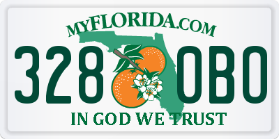 FL license plate 3280BO