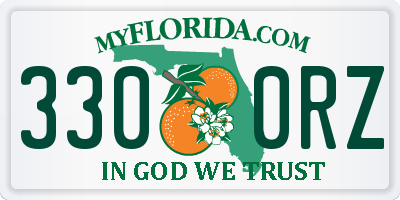 FL license plate 3300RZ