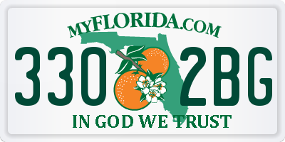 FL license plate 3302BG