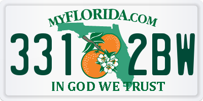 FL license plate 3312BW