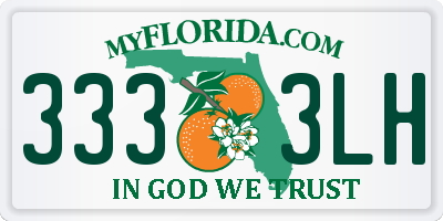 FL license plate 3333LH