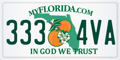 FL license plate 3334VA