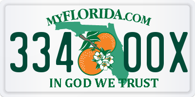 FL license plate 3340OX