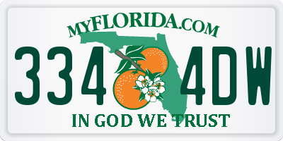 FL license plate 3344DW