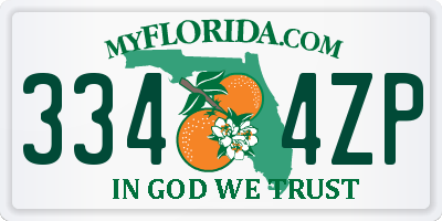 FL license plate 3344ZP