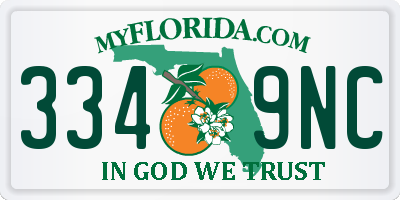 FL license plate 3349NC