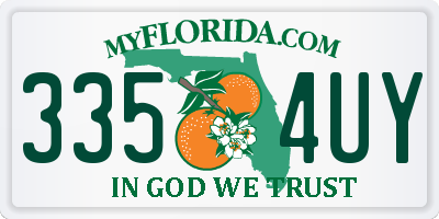 FL license plate 3354UY
