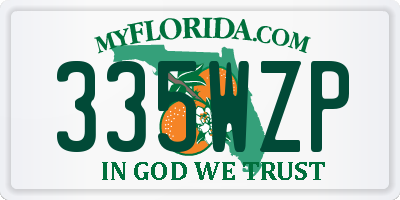 FL license plate 335WZP