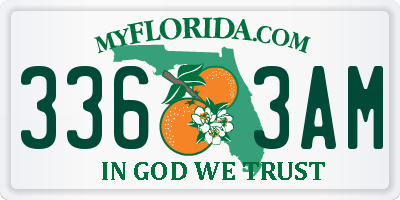 FL license plate 3363AM