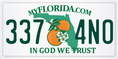 FL license plate 3374NO