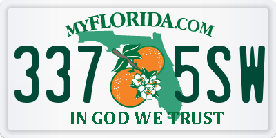 FL license plate 3375SW