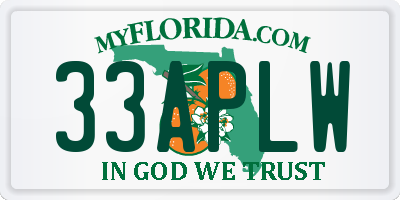 FL license plate 33APLW