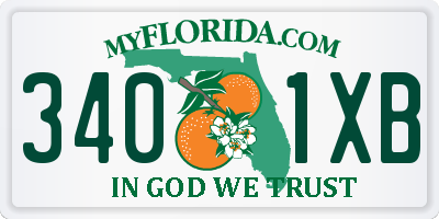 FL license plate 3401XB