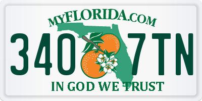 FL license plate 3407TN