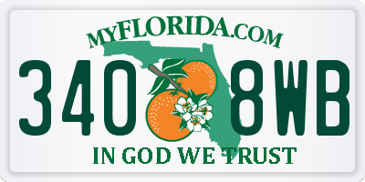 FL license plate 3408WB