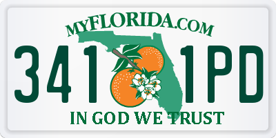 FL license plate 3411PD