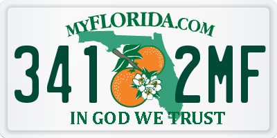 FL license plate 3412MF