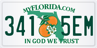 FL license plate 3415EM