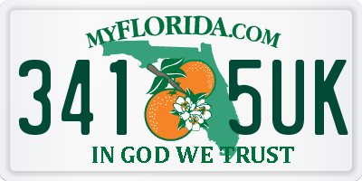 FL license plate 3415UK