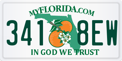 FL license plate 3418EW