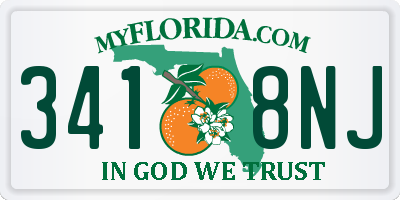 FL license plate 3418NJ