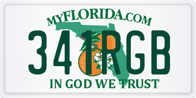 FL license plate 341RGB