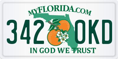 FL license plate 3420KD